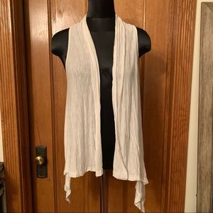 Forever 21 white vest coverup blouse m top shaw